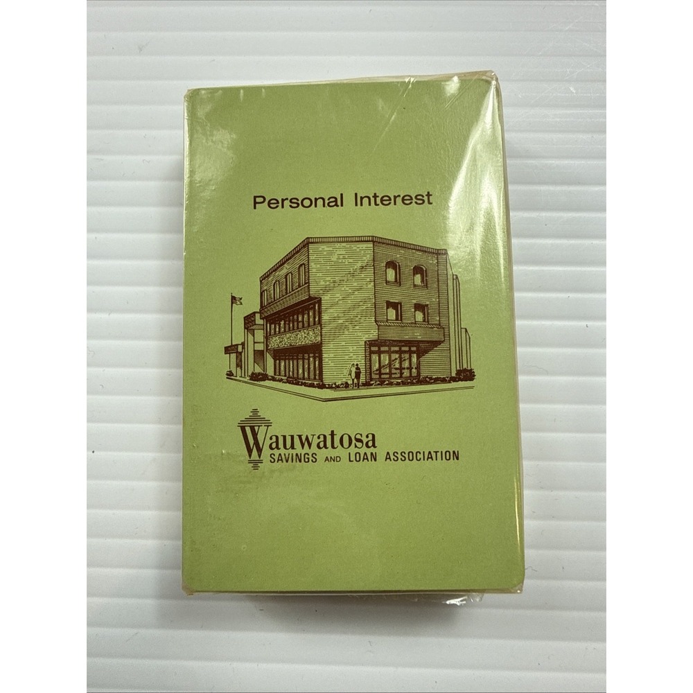 Wauwatosa Savings And Loan WI Wisconsin Waukesha ADVERTISING Playing Cards Green